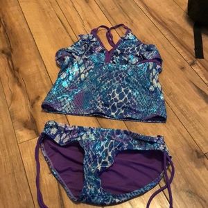 Blue/Purple two piece bathing suit